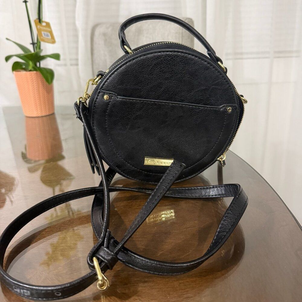 Enzo Angiolini Elegant Black Round Crossbody Bag